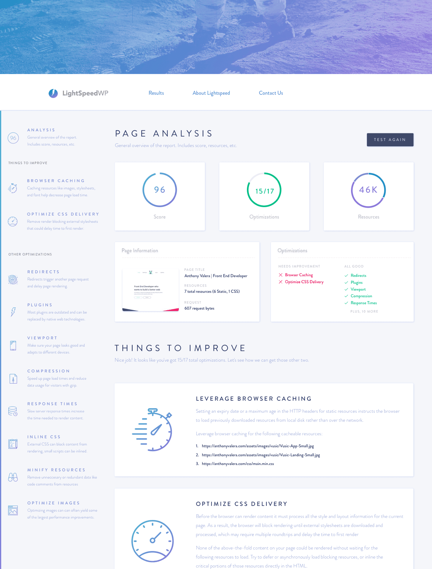 Website Performance tool
