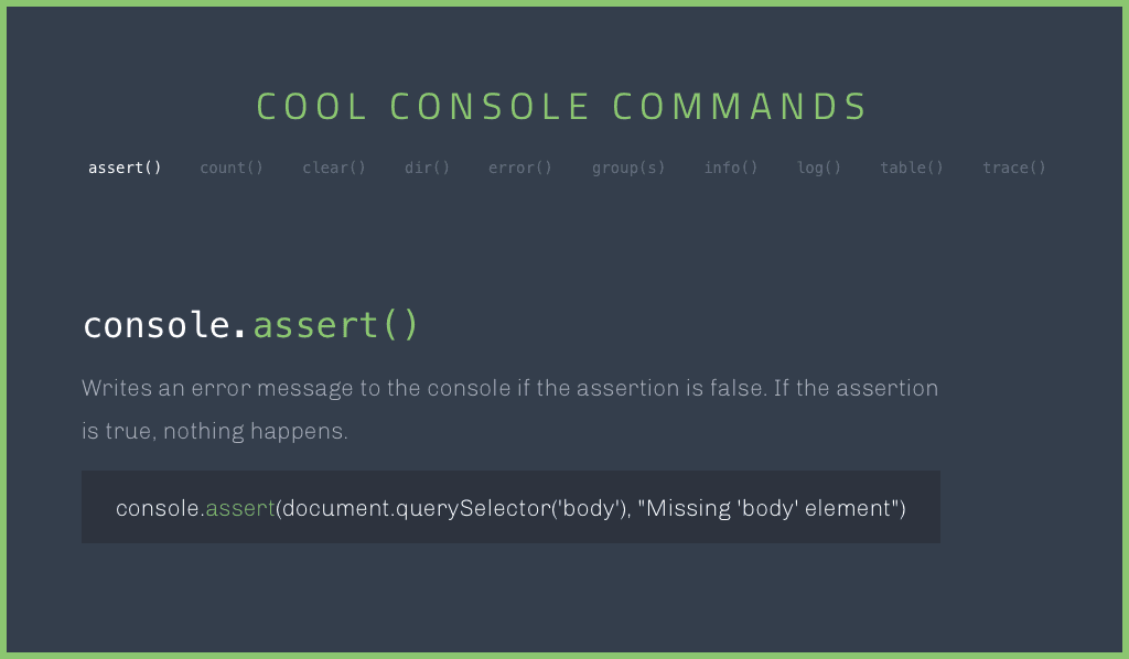 Main header for Cool Console Commands