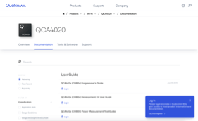 Product details page for Qualcomm's QCA4020 chip